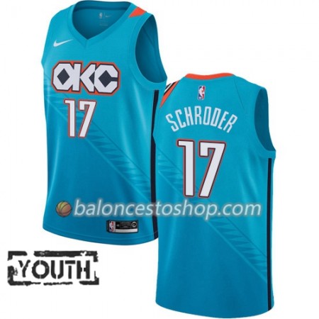 Camiseta Niños NBA Oklahoma City Thunder Steven Adams 17 2018-19 Nike City Edition Azul Swingman